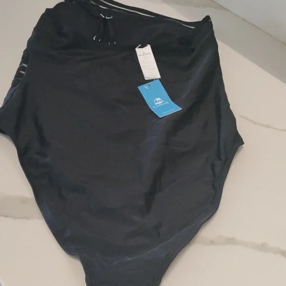 Cupshe One Shoulder Adjustable Straps Cutout Asymmetrical Swimwear Mesh blk Sz M - Picture 4 of 5